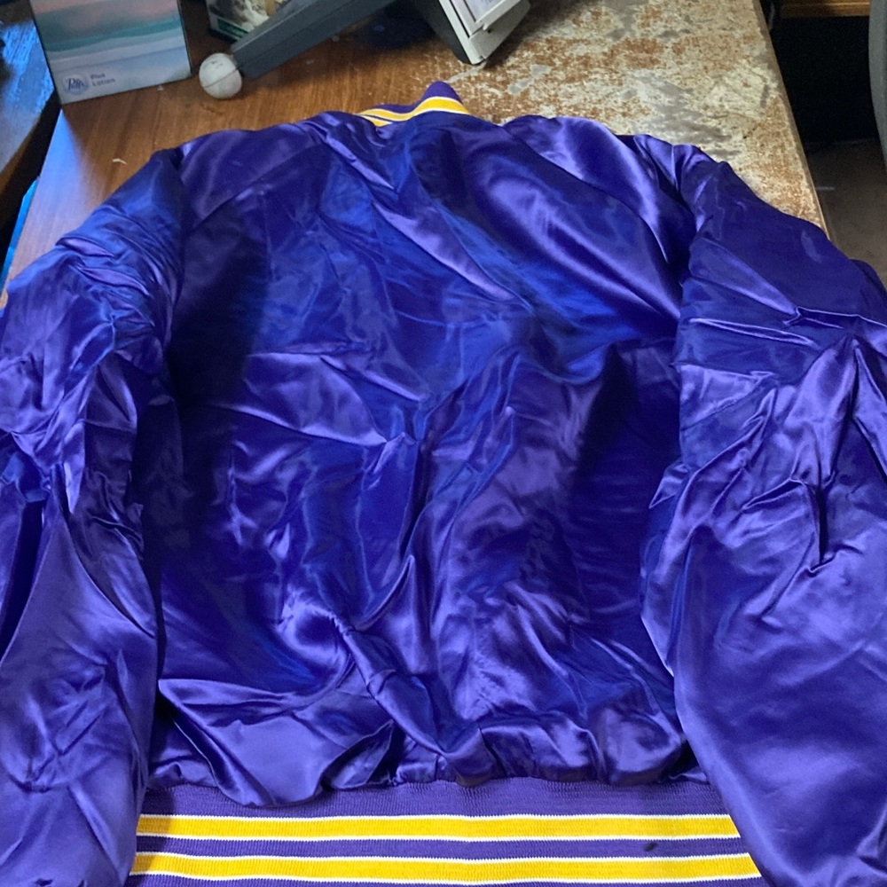 Mens Purple Satin Vikings  Jacket - Picture 3 of 3